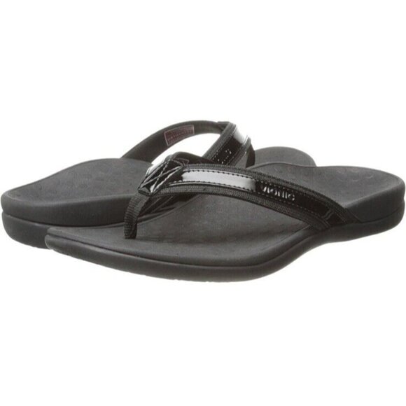 Vionic Tide Black‎ Sandal Flip Flip Womens 12 New - Picture 1 of 7